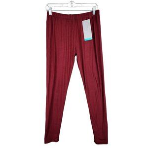 Womens Homma Seamless Stretch Leggings Burgundy Soft 4-Way Stretch XL/XXL